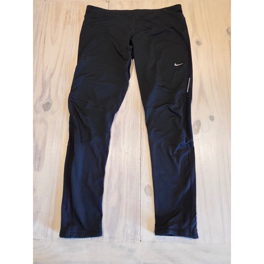 Nike Dri-FIT Running Tights Womens XL Black Ankle Zip Athletic Pants 596452-010